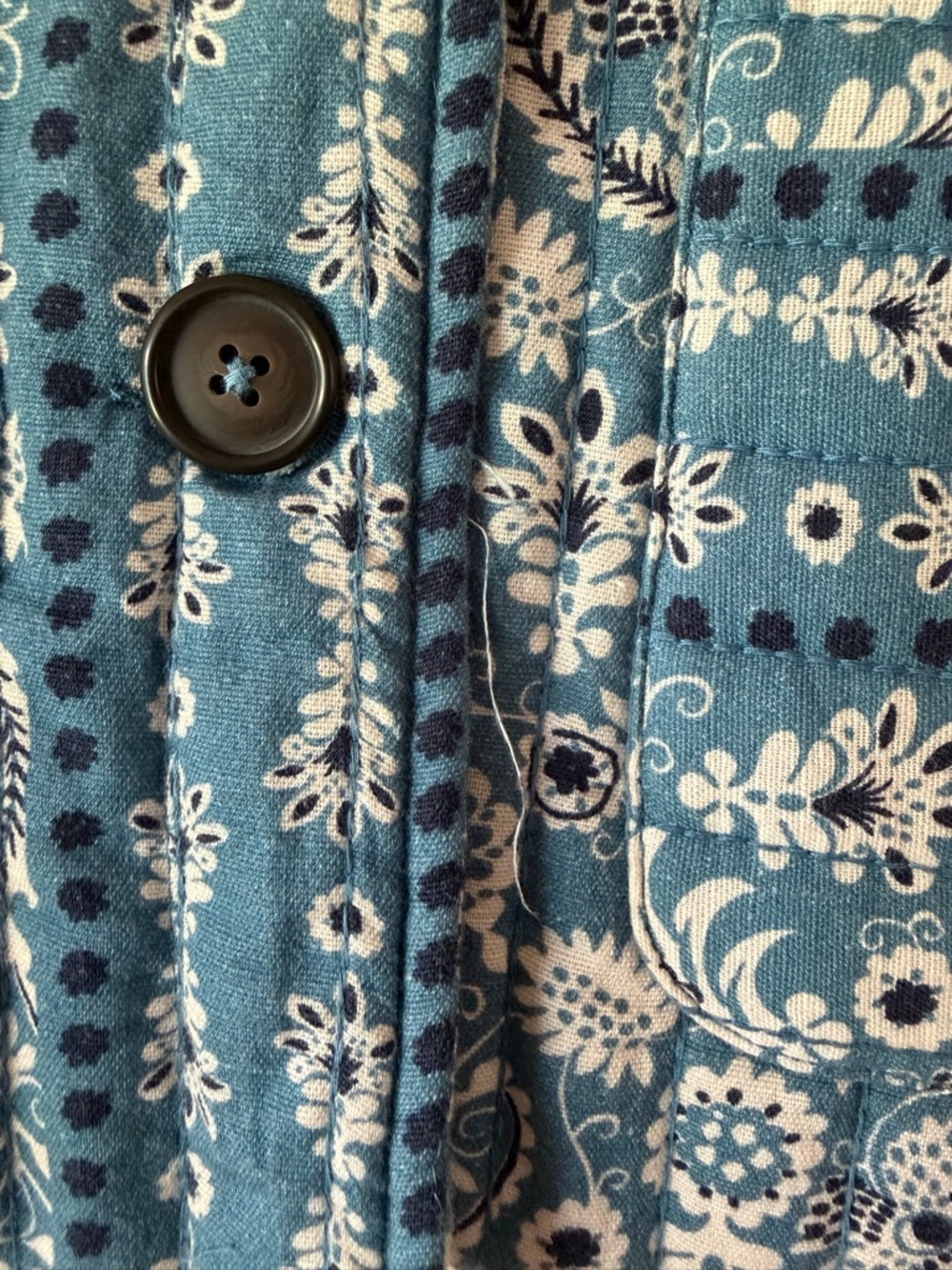 Boden Blue-White Quilted Paisley Jacket - Picture 6 of 7